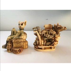 Harmony kingdom Minx on the Moon & Wolfe in Space